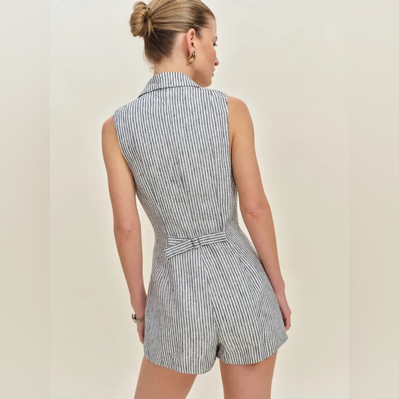 Reformation Leila Linen Romper In Vineyard, brand new, never worn, No flaws. - Picture 4 of 14